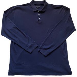 Vintage Cambridge Classics Navy Blue Long Sleeve Polo